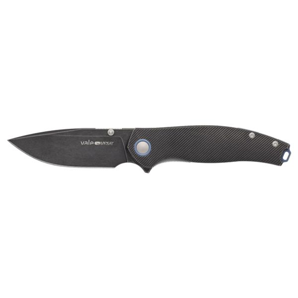 VIPER, VALE, CPM MagnaCut Dark Stonewashed bld, Double nested Liner, DSW Titanium / Titanium Blue hdl and clip