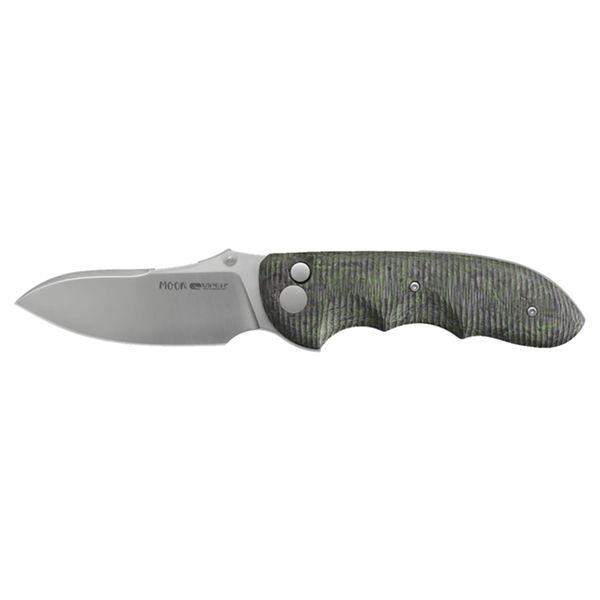 VIPER, MOON, FOLD. KNIFE, BUTTON LOCK, MAGNACUT SATIN bld, DARK MATTER GRN CF hdl