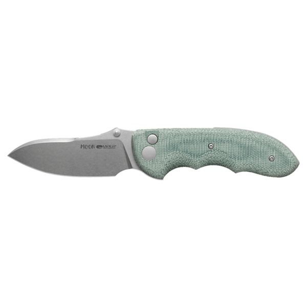 VIPER, MOON, FOLD. KNIFE, BUTTON LOCK, MAGNACUT SW bld, GRN CANVAS MICARTA hdl