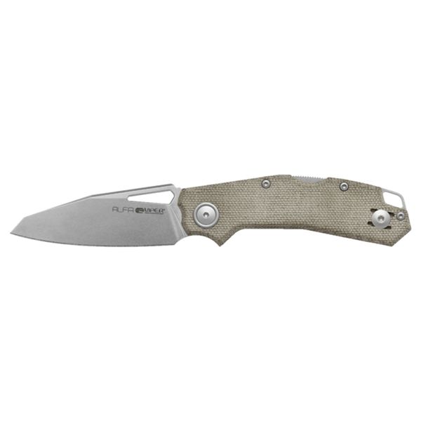 VIPER, ALFA, MAGNACUT STONEWASHED bld, NATURAL CANVAS MICARTA hdl