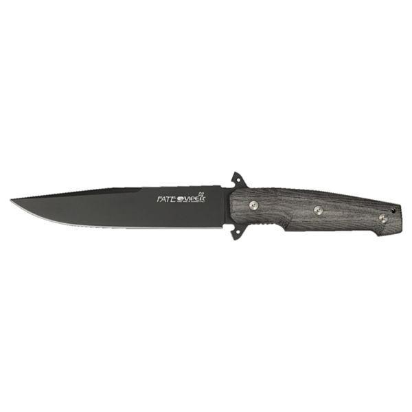 VIPER, FATE, KNIFE, D2 /DARK STONEWASHED bld, BLACK CANVAS MICARTA hdl, CORDURA® SHEATH