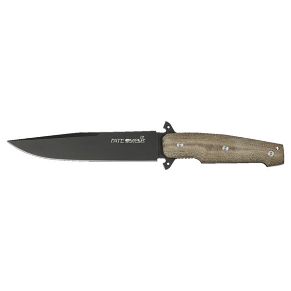 VIPER, FATE, KNIFE, D2 /DARK STONEWASHED bld, GREEN CANVAS MICARTA hdl, CORDURA® SHEATH