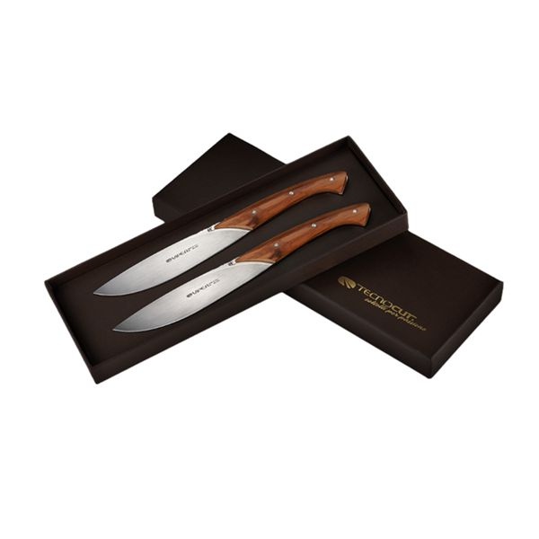 VIPER, FIORENTINA, STEAK KNIFE, NITRO B/440A bld, COCOBOLO/PAU SANTO WOOD hdl, 2 PIECES GIFT BOX