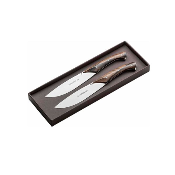 VIPER, FIORENTINA, STEAK KNIFE, NITRO B/440A bld,ZIRICOTE WOOD hdl, 2 PIECES GIFT BOX