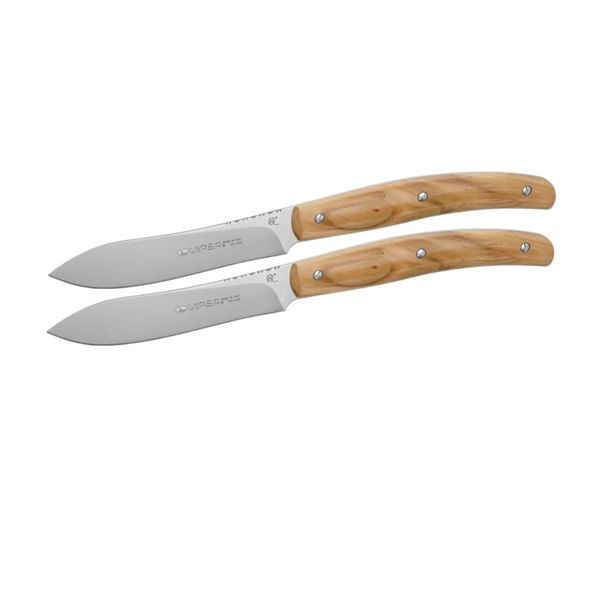 VIPER, COSTATA DROP POINT, STEAK KNIFE, NITRO B/440A bld, OLIVE WOOD hdl, 2 PIECES GIFT BOX