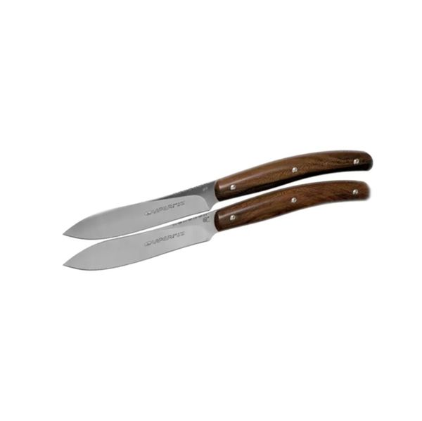 VIPER, COSTATA DROP POINT, STEAK KNIFE, NITRO B/440A bld, ZIRICOTE WOOD hdl, 2 PIECES GIFT BOX