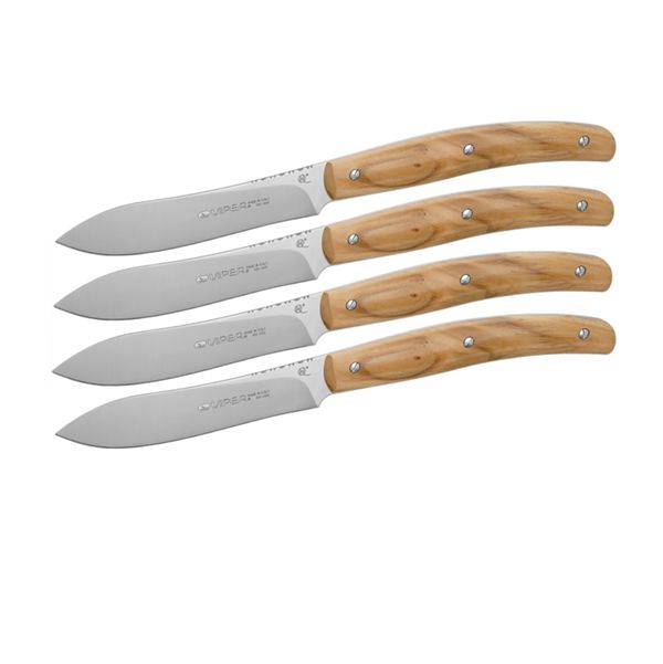 VIPER, COSTATA DROP POINT, STEAK KNIFE, NITRO B/440A bld, OLIVE WOOD hdl, 4 PIECES GIFT BOX