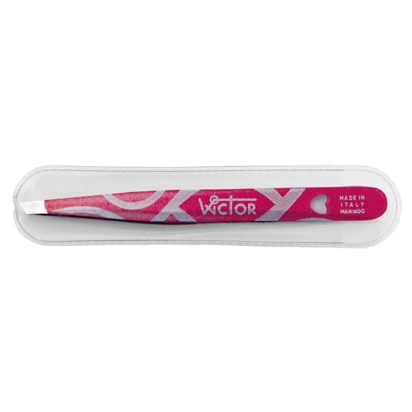 COLORED STAINLESS STEEL DEPILATORY TWEEZERS OBLIQUE TIP ASS. IN ENVELOPE